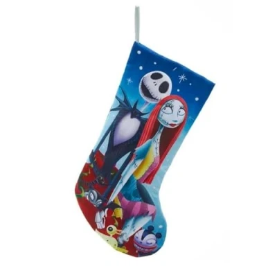 Image of Kurt Adler DN7202 Disney The Nightmare Before Christmas Jack and Sally Stocking, 19 inch High