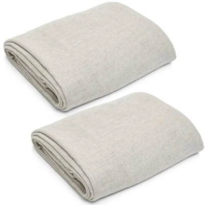 Image of Pack of 2 Staircase Cotton Dust Sheets for Decorating 24ft x 3ft Size Drop Cloth Painting, Reusable Twill Sheet Paint Shield, Furniture, Floor