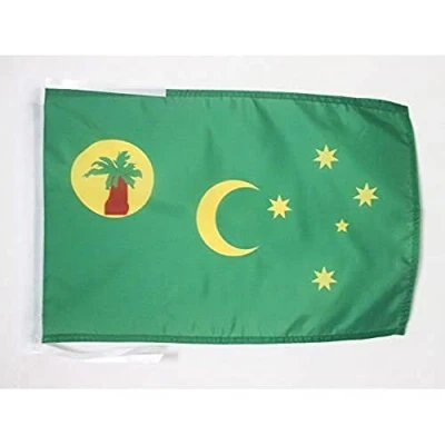 Image of AZ Flag Cocos Keeling Islands 18&#039;&#039; x 12&#039;&#039; 100% Polyester Small Banner with Two Cords Fade Resistant Vivid Colors 18x12 in 45x30 Cm