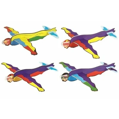 Image of Kids Playtime Stocking Filler Party Gift Bags Super Hero Flying Gliders (48 (Full Box))
