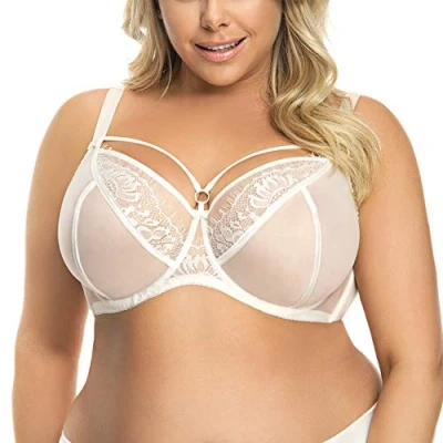 Image of Gorsenia Underwired Lace Non Padded Bra K496 Paradise, Light Beige,34H