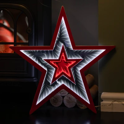 Image of Samuel ALEXANDER 47cm Light up Star Infinity Christmas Decoration with Red and White LEDs