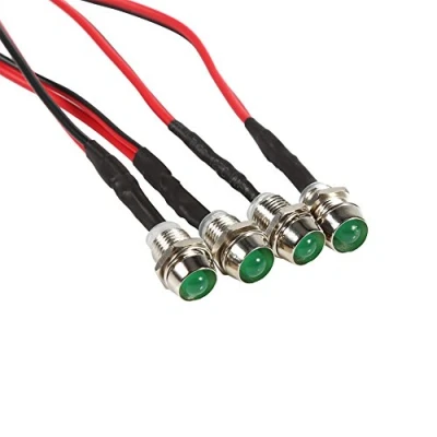 Image of EBTOOLS For Signal Dash Lights 4 Pcs 12V 8Mm Led Panel Pilot Warning Light Indicator Lamp Car,Boat,Truck,Van (Green)