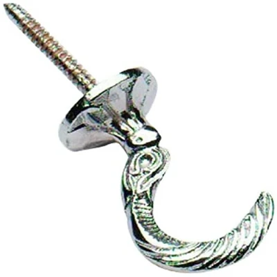 Image of Merriway® BH01641 (2 Pcs) Egyptian Curtain Drapery Hold Back Tie Hooks, 45mm (1.3/4 inch) Chrome Plated Pack of 2 Pieces