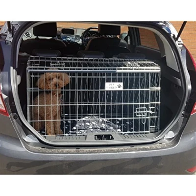 Image of Pet WORLD Ford Fiesta 2017 + Dog Puppy sloped Car travel training carrier crate, cage,