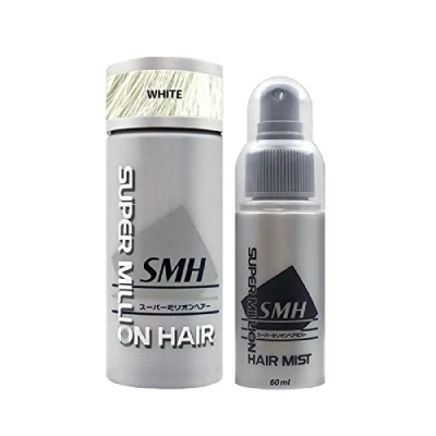 Image of Super Million Hair 40g Set (1 x Building Fibres &amp; 1 60ml Hard Mist) No.7 White