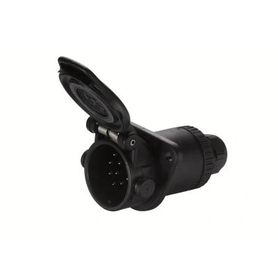 Image of 30018546 Towbar Socket HELLA 8JB 007 242 011 24V 15 pin connector with protective cap/bellow 12098 IP 54