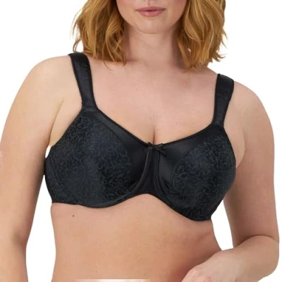 Image of Bali Women&#039;s Satin Tracings Minimizer Underwire Bra 36E Black