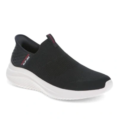 Image of Skechers Ultra FLEX 3.0 Slipons, Men&#039;s, Size: 11, Black/red Textile