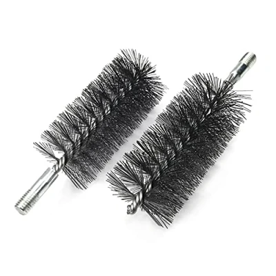 Image of Utoolmart Steel Wire Tube Cleaning Brush, Round Chimney M12 Threaded Interface 55mm Diameter 160mm Length, 2pcs