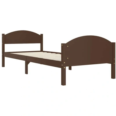 Image of vidaXL Bed Frame without Mattress Dark Brown Solid Pine Wood 100x200cm
