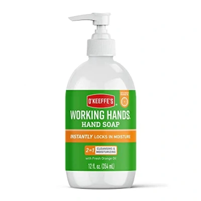 Image of O&#039;Keeffe&#039;s Working Hands Orange Scented Hand Soap, 354ml Gentle &amp; Nourishing 2 in 1 Cleansing Moisturising Wash
