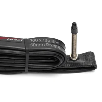 Image of Fincci 700 x 18c 23c 25c 60mm Presta Valve Inner Tube 28/29 inch for Cycle Race Road Touring Bicycle Bike