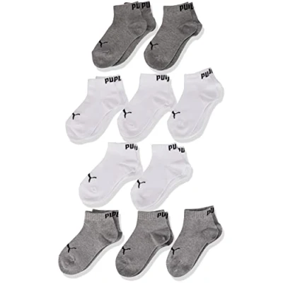 Image of Puma Unisex Kid&#039;s QUARTER, Grey/White, 23/26 (pack of 10)