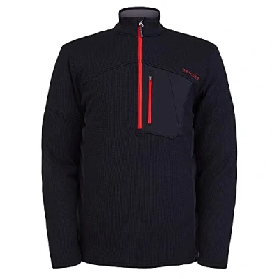 Image of Spyder Men&#039;s Bandit Hybrid 1/2 Zip Mid Layer Jacket, Blk Red, S
