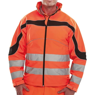 Image of ETON HI VIZ SOFT SHELL JACKET ORANGE / BLACK XL