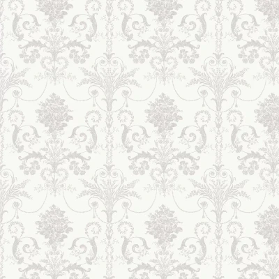 Image of Laura Ashley Josette Dove Grey and White Wallpaper