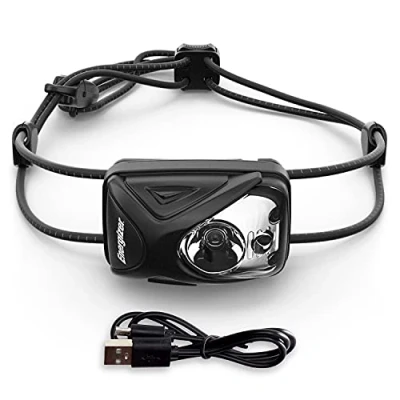 Image of Energizer Mini Rechargeable LED Head Torch, Lightweight, Powerful Bright Headlamp, Water Resistant Headlight for Camping and Running, USB Charging Cable Included