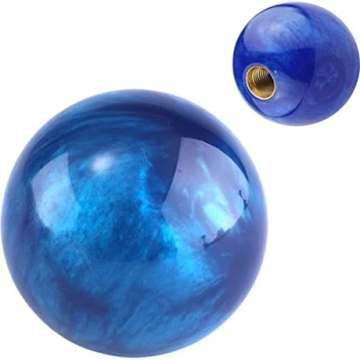 Image of JINGLINGKJ Gear Shift Knob Manual Stick at MT Car Universal Custom Pearl Ball Roller Shifter Lever Head with 3 Types of Adapters (Blue)