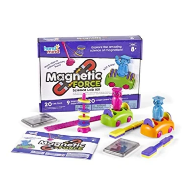 Image of Learning Resources 90740 Force Lab 8 12, Kids Kit with Fact Filled Guide, Make Magnets Float and Build a Compass, STEM Toys, 9 Science Experiments, Multi