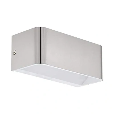 Image of Eglo Sania 4 LED Wall Light 1 Bulb Modern Minimalism Interior Aluminium Living Room Lamp Hallway in Nickel Matt White L 20 cm