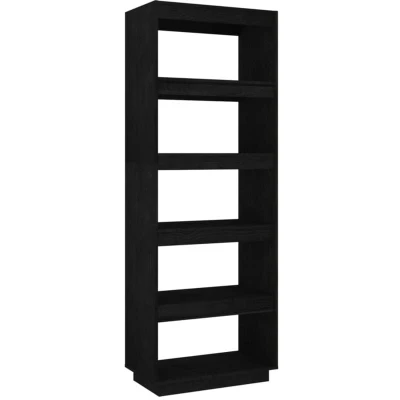 Image of vidaXL Book Cabinet/Room Divider Black 60x35x167 cm Solid Pinewood