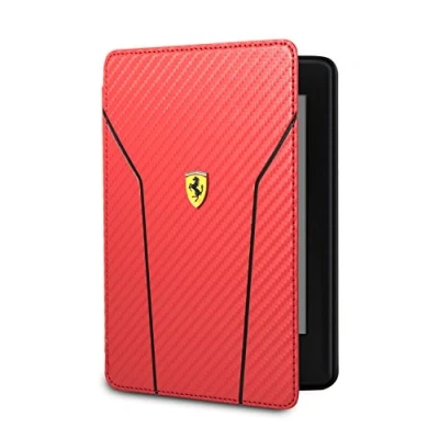 Image of Ferrari Carbon Cover for Kindle Paperwhite, with Auto Wake/Sleep, Red not compatible 2018 release (10th Generation)