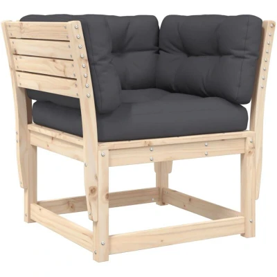 Image of vidaXL Garden Sofa Armrest with Cushions Solid Wood Pine