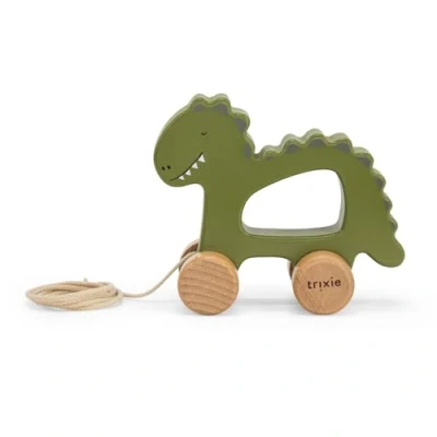 Image of Trixie Mr. Dino Pull Along Toy FSC Certified Wood 12m+ Green