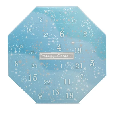 Image of Yankee Candle Advent Calendar 2023 Wreath Scented Candles Gift Set 24 Tea Lights and 1 Light Holder Bright Collection