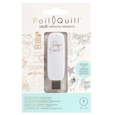Image of We R Memory Keepers Foil Quill USB Art Design Drive, Paige Evans, with 200 Phrases and Images, White, One size