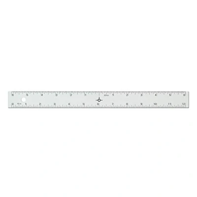 Image of Alumicolor Aluminum Straight Edge with Center Finding Back, 12IN, Silver