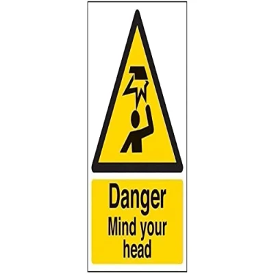 Image of V Safety Danger Mind Your Head Warning Sign 150mm x 200mm 1mm Rigid Plastic