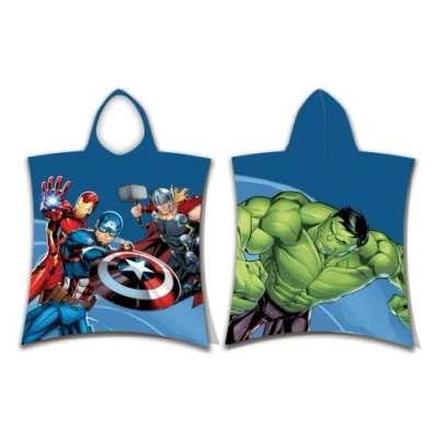 Image of Avengers Heroes Hooded Towel Poncho for Kids, Girls &amp; Boys 100% Cotton Ultra Soft, Breathable Lightweight Changing Robe Children