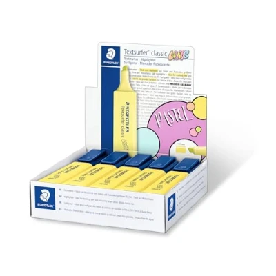 Image of STAEDTLER 364 C 100 Textsurfer Classic Highlighter Pastel Bright Yellow (Box of 10)