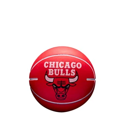 Image of Wilson Basketball, NBA Dribbler, Chicago Bulls, Outdoor and indoor, Size: Child sized, Black/Red, Youth