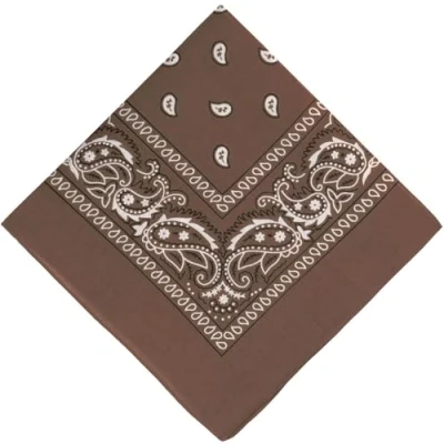 Image of The Tie Co Bandana 100% Cotton Head Wrap Bandanna New Paisley Summer Scarf Chocolate