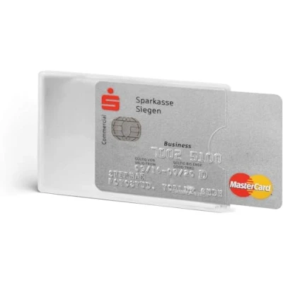 Image of Durable RFID Credit Card Sleeve Suitable for Holding 1 Protection at 1356 Mhz Transparent Front Pack of 3 Holders