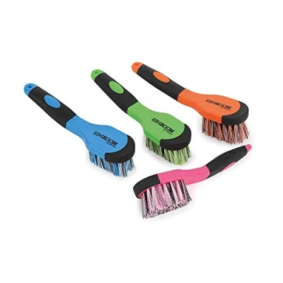 Image of Shires 1379 EZI Groom Grip Bucket Brush Bright Blue