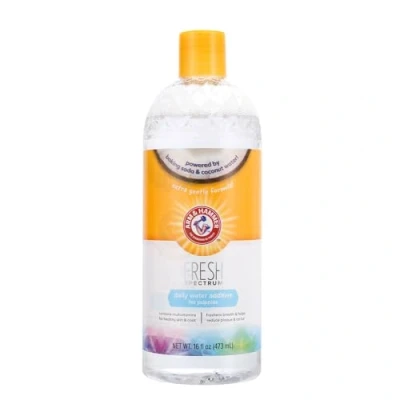Image of ARM &amp; HAMMER Fresh Spectrum Coconut Mint Puppy Water Additive, 473ml, Best Dental Care for Puppies, Removes Plaque Tartar, Freshens Breath Cleans Teeth, No Brushing, Easy to Use Pet Oral Hygiene