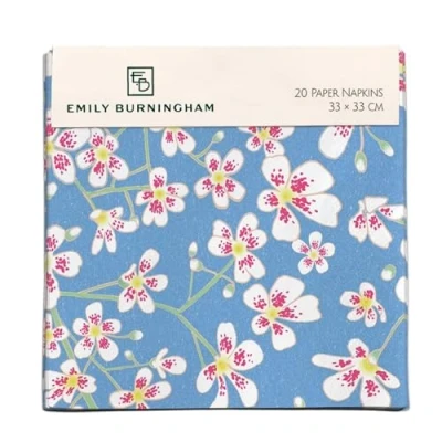 Image of Museums &amp; Galleries Pack of 20 Paper Serviette Napkins Blossom Flowers Design by Emily Burningham Disposable Tableware