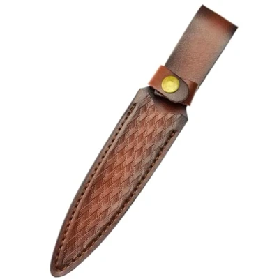 Image of Aibote Fixed Blade Knife Sheath Fits up to 6.8&quot; Blade,Leather Straight Case Holder Scabbard Tactical Holster with Belt Loop