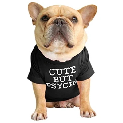 Image of Junhouse Bulldog Clothes Pet Clothing Puppy T shirt Spring Summer Soft Comfy Breathable Quick Dry Dog Outfit Pullover For Small Medium Large Dogs (2XL,Black)