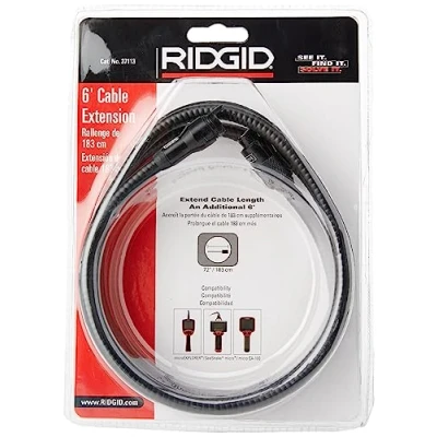 Image of RIDGID 37113 Micro Extension Cable, 6 foot SeeSnake Universal Cable ,Red/White/Black