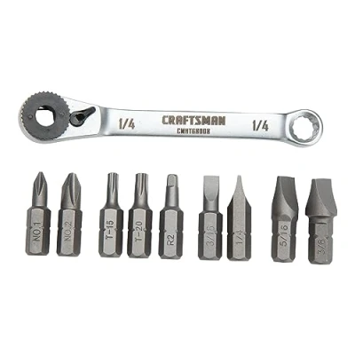 Image of CRAFTSMAN Screwdriver Set, Ratcheting, Multi bit 10 Piece (CMHT68008)