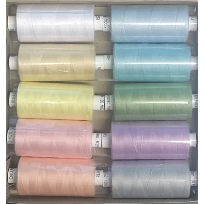 Image of Coats Moon Light Mix Assorted Sewing Thread Box of 10 reels