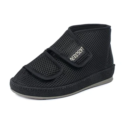 Image of Aerosoft Boots 6062 4P, Ladies, Men, Rehab Shoe, Bandage Slipper (Black, UK_Footwear_Size_System, Adult, Women, Numeric, Medium, Numeric_7)