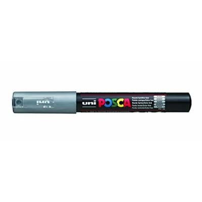 Image of Uni Posca Marker, 0,7 mm line, PC 1M, silver, extra fine, 1pc
