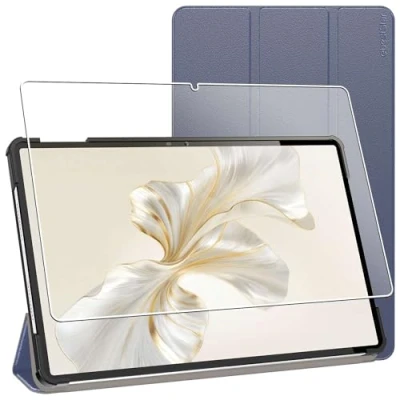 Image of ebestStar for Honor Pad 9 Case, Smart Cover Magnetic Flip Protection, PU Leather, Dark Blue + Glass Screen Protector