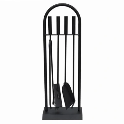 Image of JVL 11 324 Lambeth Contemporary Fireside Companion Arch Tool Set, Steel, Black, 23 x 14 66 cm, 4 Pieces …